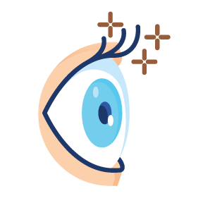 An illustration of a human eye from Specialized Surgical Center of Central New Jersey